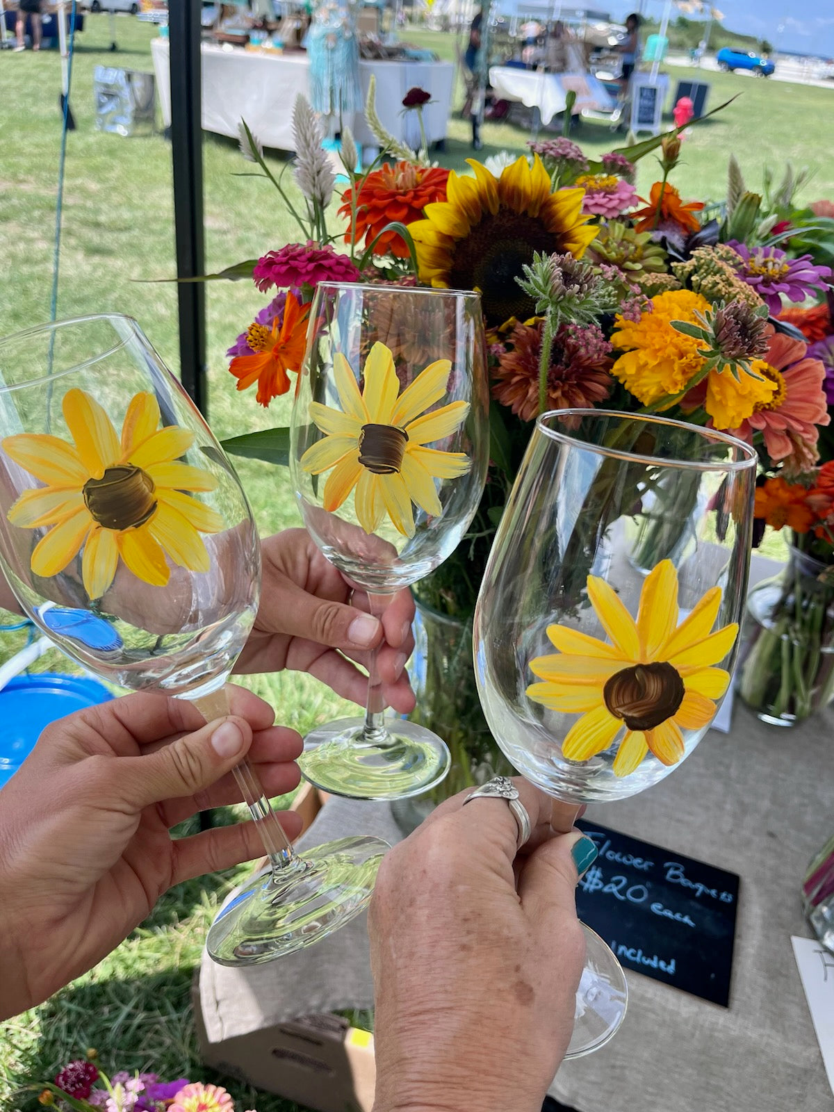 Handpainted Wine Glass
