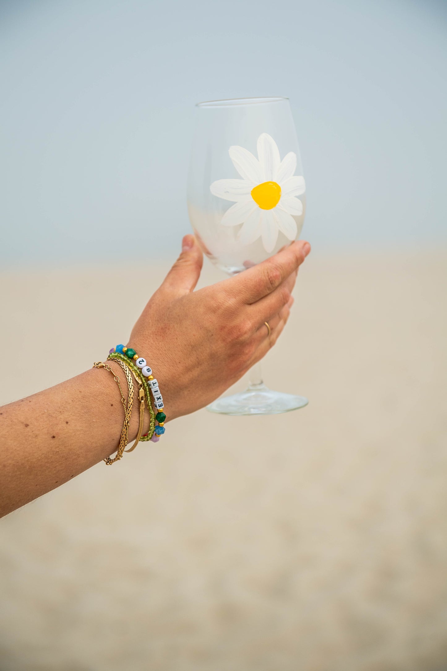 Handpainted Wine Glass